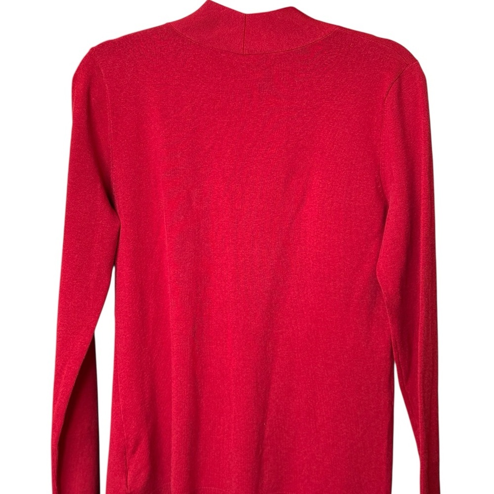 Anne Klein Red Silk Blend Button Front Cardigan Sweater Size PL - Picture 3 of 8